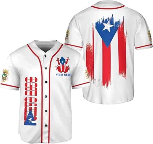 חולצת בייסבול בהתאמה אישית של פורטו ריקו חולצת בייסבול בהתאמה אישית של בייסבול בייסבול בייסבול פוארטו פוארטו ריקני לגברים
