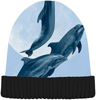 אלזה דולפין קופץ על כפת המים לנשים גברים כובע חורפי כובע גולגולת הפיכה סרוג כובע רב