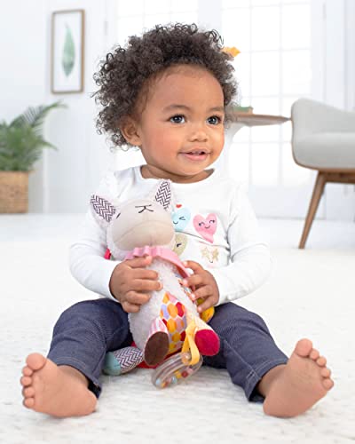 דלג על בנדנה בנדנה פעילות תינוקות וצעצוע בקיעת שיניים עם רעשן ומרקמים רב-חושיים, לאמה