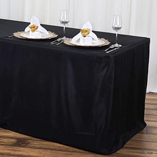מצעים מובילים 10 -PCS 8 'רגל מלבני מלבני מלבני מצויד בד שולחן פשתן - מפת חתונה קבלת מסעדת מסעדות מסעדות - רחיץ מכונה - בחירת