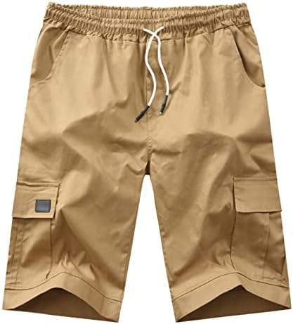 מכנסיים קצרים לגברים של Wenkomg1, מכנסי מטען מרובי כיסים מוצקים מכנסיים קצרים טקטיים צבאיים חיצוניים גזעים