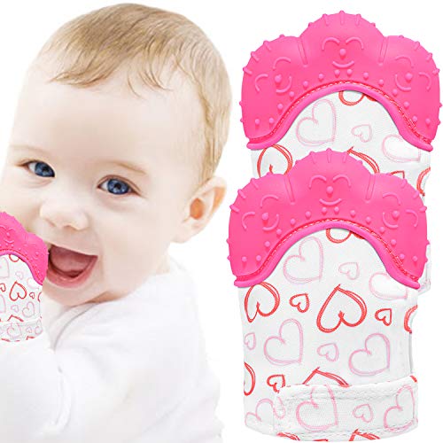 נפק בקיעת שיניים כפית 2 יח '-כפפת תינוקות מגרה צעצועים למגרה עבור בנים ובנות כפפת צייד בנות במשך 3-6 חודשים תינוק