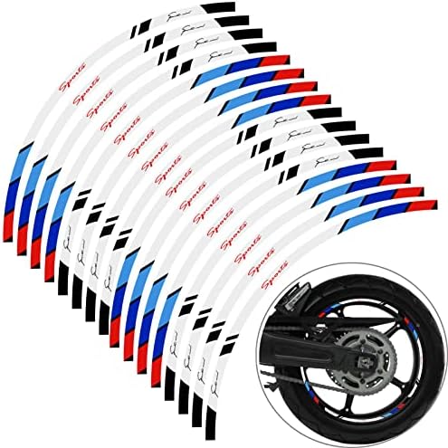 Voroly 16 PCS רפלקטיבי גלגל שפת מדבקות מדבקות מדבקות 17-19 '' לגלגלי אופנוע רכב רכיבה על אופניים אופניים גלגל אופניים