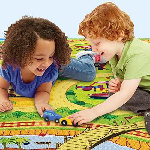 תיבת חי שטיח ילדים גדול שטיח לרכב 55 איקס 78.7 תנועה בכביש שטיח חדר משחקים לתינוק ילדה חינוכית שטיח חדר ילדים שטיח משחק