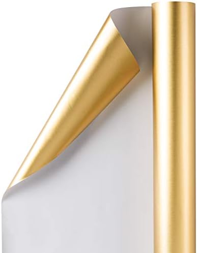 נייר עטיפה מתכתי זהב רוספפה-81.5 רגל רבוע-נייר בצבע אחיד מושלם לחתונה,יום הולדת, חג המולד, מופע תינוקות-30 אינץ ' על 32.8