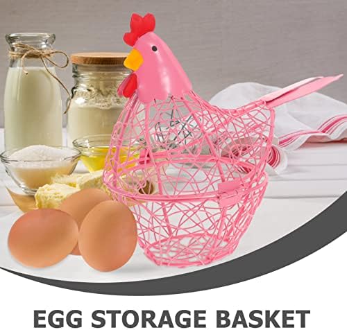 עוף בצורת חוט סל תרנגולת בצורת ביצה מחזיק חוות טרי ביצת איסוף סל נייד אוסףג סל עבור אספקת מטבח ורוד