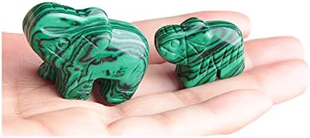 2 יחידות ירוק מלכיט פיל גילוף בעבודת יד מתנות