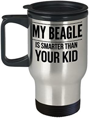 Howdy Swag Beagle הבעלים ספל נסיעות - ביגל חכם יותר מהילד שלך - כוס נירוסטה מתנה מצחיקה