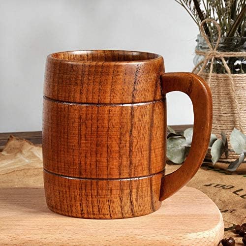 כוס עץ קפה מעץ קפה תה מיץ בירה מיץ חלב מים ספל פרימיטיבי בעבודת יד טבעי