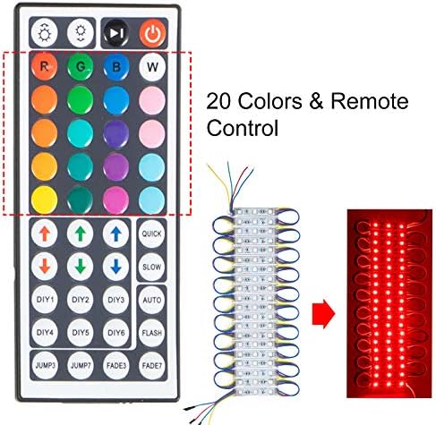 HappyBuy אורות חזית חנות RGB SMD5050 20 צבעים חלון LED אור 100ft 200 pcs 3 מודול LED אור, אור דקורטיבי עמיד למים עם יישום DIY