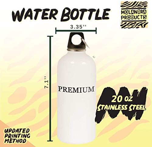 מוצרי Molandra Extrusion - 20oz hashtag בקבוק מים לבנים נירוסטה עם קרבינר, לבן