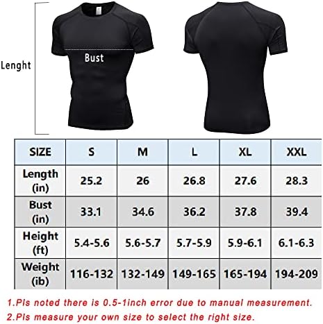 חולצות דחיסה לגברים WRAGCFM חולצות שרוול קצר אימון ספורטיבי תחתיות חולצות בסיס יבש מהיר חולצות ספורט חולצות ריצה
