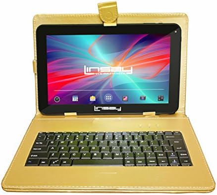 Linsay 10.1 Quad Core 2GB RAM 32GB Tablet 11 Tablet עם מקלדת מוזהבת