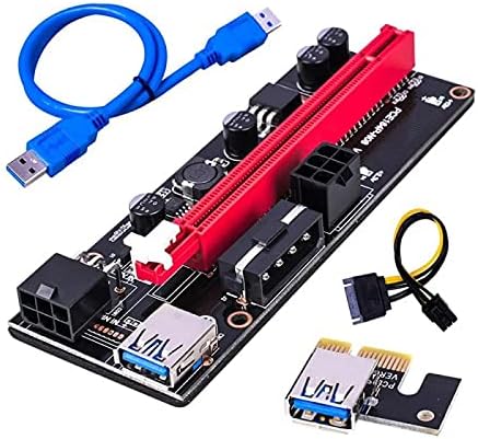 מחברים חדשים ביותר ver009 USB 3.0 PCI -E Riser ver 009S Express 1x 4x 8x 16x מתאם כרטיסי רייזר מארח SATA 15 pin עד 6 PIN כבל