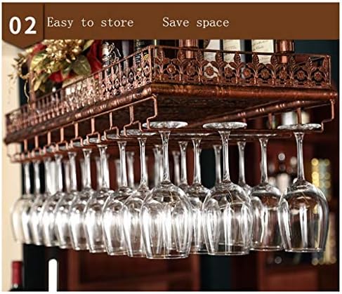 פשטות יצירתית תקרה תלייה זכוכית שמפניה זכוכית שמפניה בקבוק זכוכית פשטות יצירתית מתלה זכוכית יין, PIBM, ברונזה, 80 × 35 סמ
