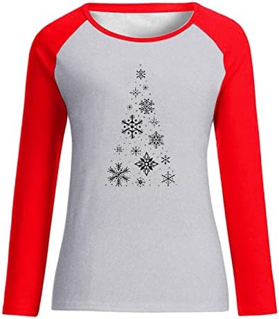 חולצת טריקו לחג המולד שמח של נשים חולצות טי גרפיות מצחיקות דפוס פתית שלג חג המולד חולצות טי רופפות