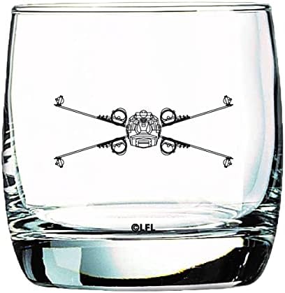 סט זכוכית של מלחמת הכוכבים-אקס-ווינג אנד טי פייטר - סט מתנה לאספנות של 2 כוסות קוקטייל-קיבולת של 10 אונקיות-עיצוב