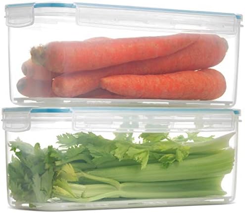מיכלי אחסון למקרר ביוקיפס קומקס-מארגני מקרר אטומים ואחסון מכולות שקופות עם מגש טפטוף-מיכלי אחסון בשר, ירקות או פירות למקרר