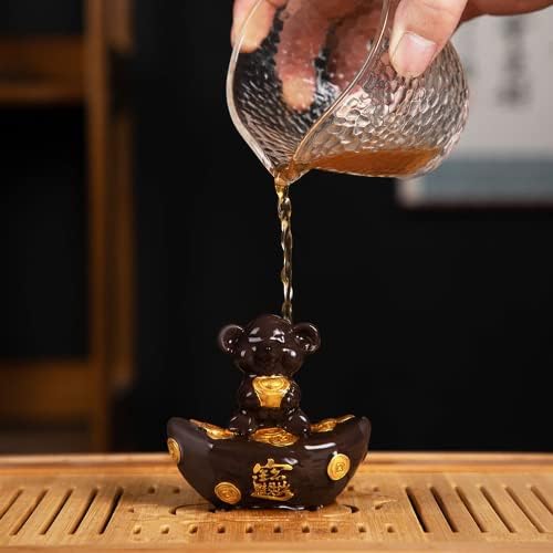Xialon 8 סמ סגול תה חול פיסול PET פסל עכבר כסף ערכת תה תה משחק קישוטים טקס תה קישודים
