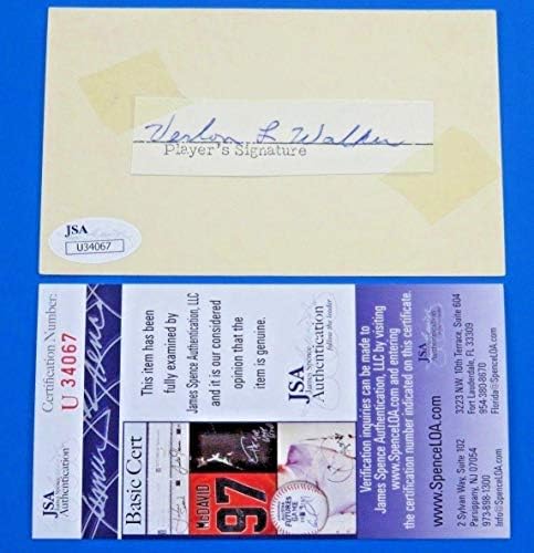 ורלון ווקר חתם על כרטיס אינדקס 3x5 -1969 מאמן קאבס D. 1971 גיל 42 ~ JSA U34067 - חתימות חתך MLB