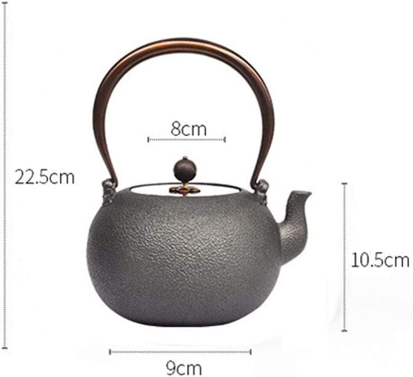 קומקום תה מודרני קרמיקה 1.2L קומקום קומקום ברזל יצוק ידית נחושת/מכסה קומקום סט ערכה קיר פנימי מחומצ