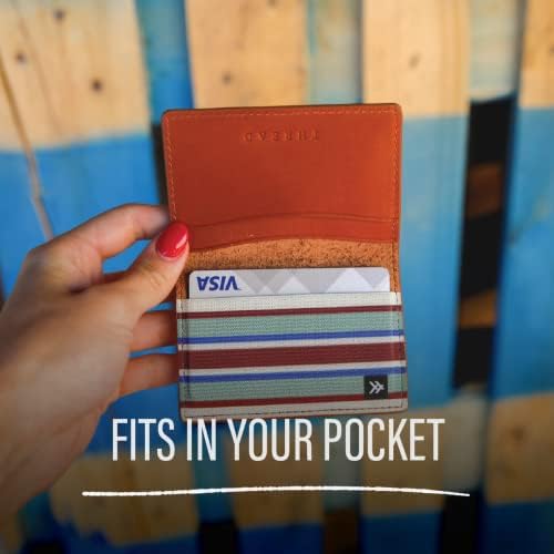 ארנק דו-צדדי מינימליסטי דק לגברים ולנשים עם מחזיק כרטיס אשראי אלסטי קטן לכיס הקדמי