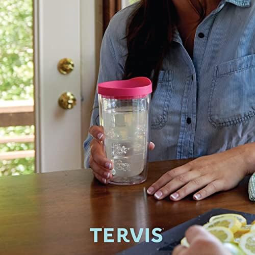 טרוויס תוצרת ארצות הברית צבעי מים עם קירות כפולים פרחוני סגול-קריסטל כוס כוס מבודדת שומר על משקאות קרים וחמים, 16 אונקיות-4