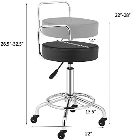 Ertiujg HS127 צואה פנאומטית שרפרף משימה מתגלגלת כיסא ספא משרדי סלון עם יישום רב-סצוץ מושב מרופד