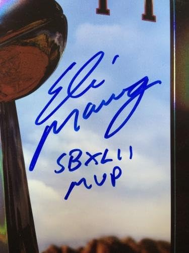 אלי מאנינג חתום כתוב SBXLII MVP- 1/1 אצטדיון בלעדי רק-סטיינר- חתימת NFL חתימה חתימה שונות של פריטים שונים