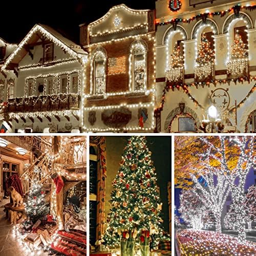 אורות חג המולד של gdealer חיצוניים 500 רטוב 164ft 8 מצבים עץ חג המולד אורות מיתר מיתרים לבן קריר ו -2 חבילה 20 רגל 60