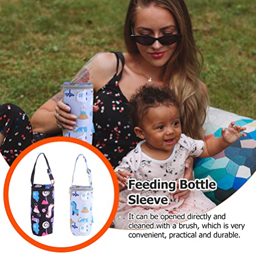 2 יחידות תרמית מנשא מבודד תינוק בקבוק תיק עם רצועה מתכווננת תינוקות מזין תיק עבור נסיעות חלב בקבוק שרוול תינוק בקבוק שרוולים