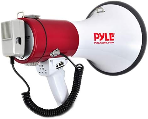 Pyle Portable Megaphone Pakment Pa Bullhorn-Built-in Siren, בקרת נפח מתכווננת של 50 וולט ו 1200 חצר טווח-אידיאל