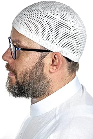 איוואן באינטרנט תורכי מוסלמי לוקס סריגה כובעי קופי לגברים, טאקיה, טאקה, פצ ' י, כובעים אסלאמיים, מתנות אסלאמיות, גודל