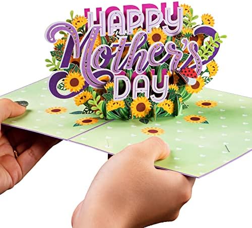 נייר אהבה 3 ד יום אמהות שמח צצים כרטיס, עבור אמא, אישה, מישהו-5 איקס 7 כיסוי-כולל מעטפה ותג פתק