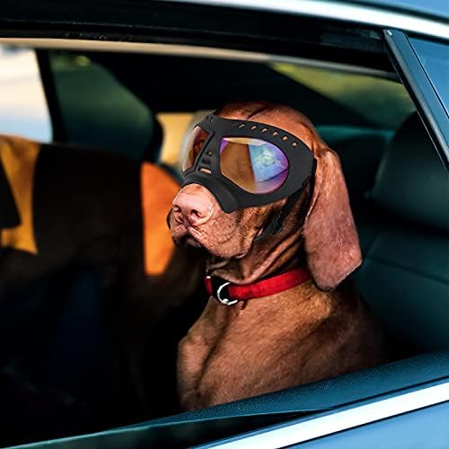 קסדת כלבים של Namsan ומשקפי שמש לכלבים גדולים, משקפי כלבים להגנת UV כובע ספורט לכלבים גדולים, כוסות כחולות בהירות