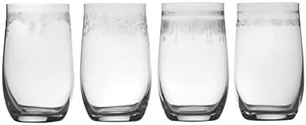 מיקסה אמיליה כוסות זכוכית Highball, סט של 4, 15.25 גרם, ברור