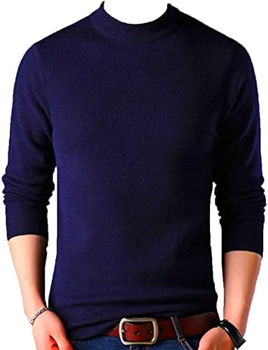 סוודר צווארון הגולף הקלאסי של גברים סוודר חולצה ארוכה סוודר מזדמן בצבע אחיד בצבע אחיד