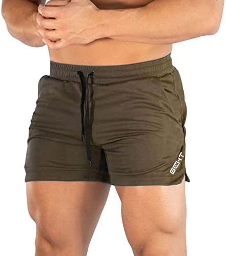 7 מכנסי כושר קצרים שורטים מזדמנים עם כיסים המותניים המוצקים מכנסיים קצרים בצבע גברים בגברים אמצע מכנסיים