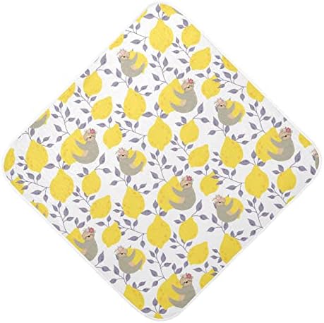 Vvfelixl מגבת ברדס ברדס ליימונים צהובים סופגים מגבות לתינוקות כותנה מגבת רחצה רכה לתינוק, פעוט 35x35in קיץ