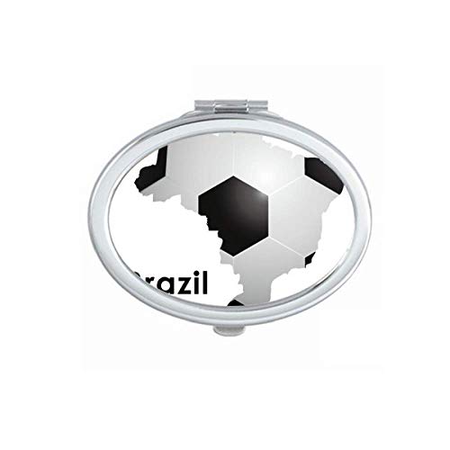 כדורגל ברזיל מפת צורת ברזיל סיסמא מראה נייד לקפל יד איפור כפול צד משקפיים
