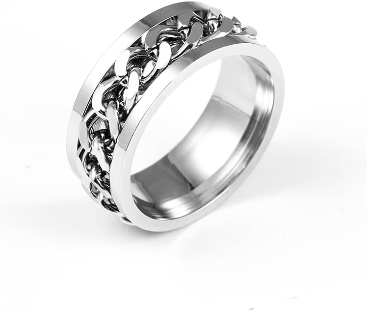 קולסו 8 ממ כסף שרשרת טבעת עבור גברים ונשים-45820