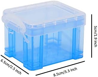 Lnndong-קופסת פלסטיק קטנה שקופה, סט 8 צבעים 8 חלקים, עם מנעול אבזם מכסה, תכשיטים קופסת אחסון צעצועים קטנים,
