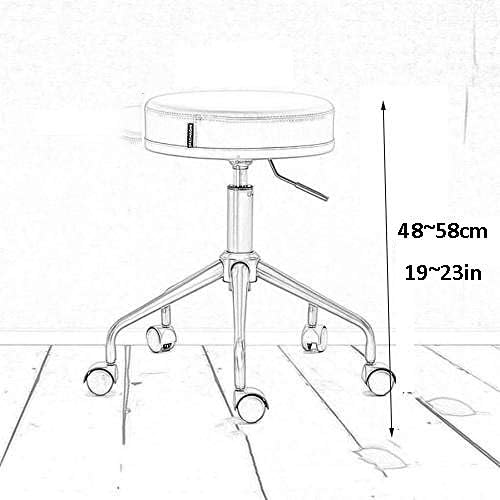 שרפרפי שולחן ציפורניים עם גלגלים, שרפרף מתגלגל עם מושב עור סינטטי פו ירוק,גובה מתכוונן 48-58 סנטימטר, משקל נתמך 160 קילוגרם,כיסא