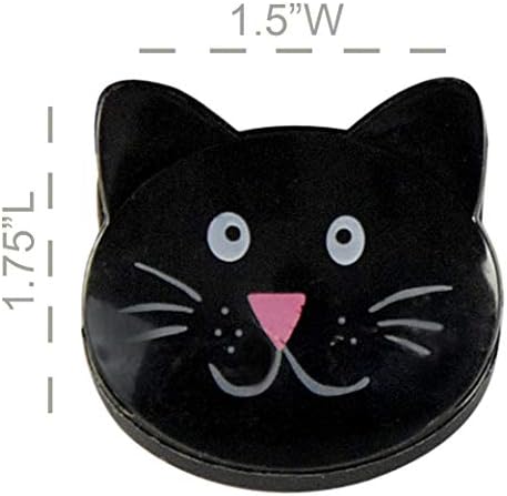 בית-איקס חתול בצורת תיק קליפים עבור צ 'יפס, מטבח וכביסה, שחור חתול פנים מזון תיק קליפים, 1.75 ליטר על 1.5 וואט, סט של 6