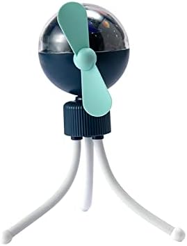 מאוורר קליפ עם חצובה גמישה 360 מעלות קליפ USB שקט סיבוב על מאוורר עם מנורת הקרנה צבעונית עם 3 מהירות לנסיעות Offi