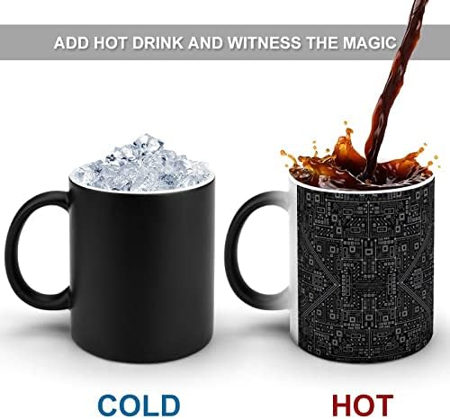מעגל לוח יצירתי שינוי צבע קרמיקה קפה כוס חום שינוי ספל מצחיק עבור בית משרד