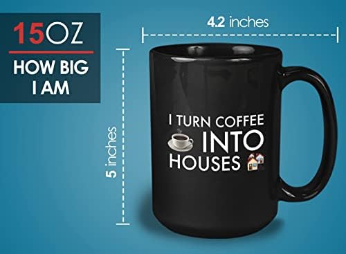 בועת חיבוקים קרפנטר קפה ספל 15 עוז שחור-קרמיקה חידוש כוס אני להפוך קפה לתוך בתים