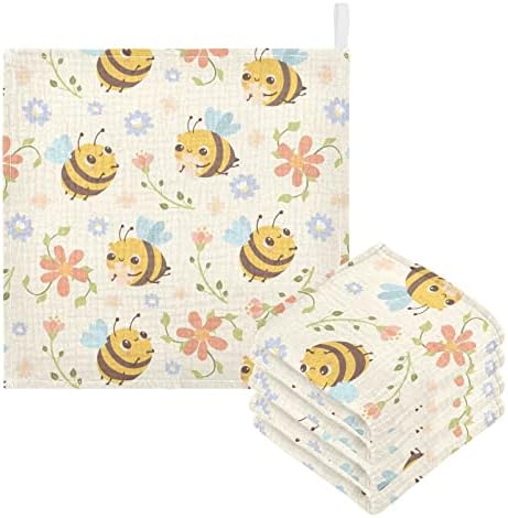 Vvfelixl מטליות כביסה לתינוקות כותנה פרחי דבור