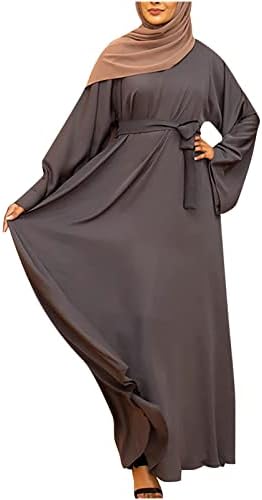 שמלת חלוק איסלאמית לנשים, שמלות מוסלמיות נשים שמרניות עבאיה מקסי קפטן שמלת שרוולים ארוכים בגדי תפילה
