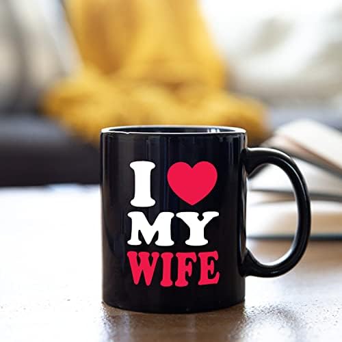 אני אוהב את אשתי חרס קפה ספל מתנה מבעל לאישה, חידוש אני אוהב את אשתי פורצלן ספל לנשים, קפה כוס מתנה לאמא, אישה קרמיקה ספל מתנה